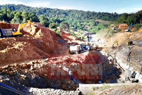 220 mtr Rail track at Maigrendisa (Assam) re-setting work delay affecting Tripura Rail Service 220 mtr Rail track at Maigrendisa (Assam) re-setting work delay affecting Tripura Rail Service